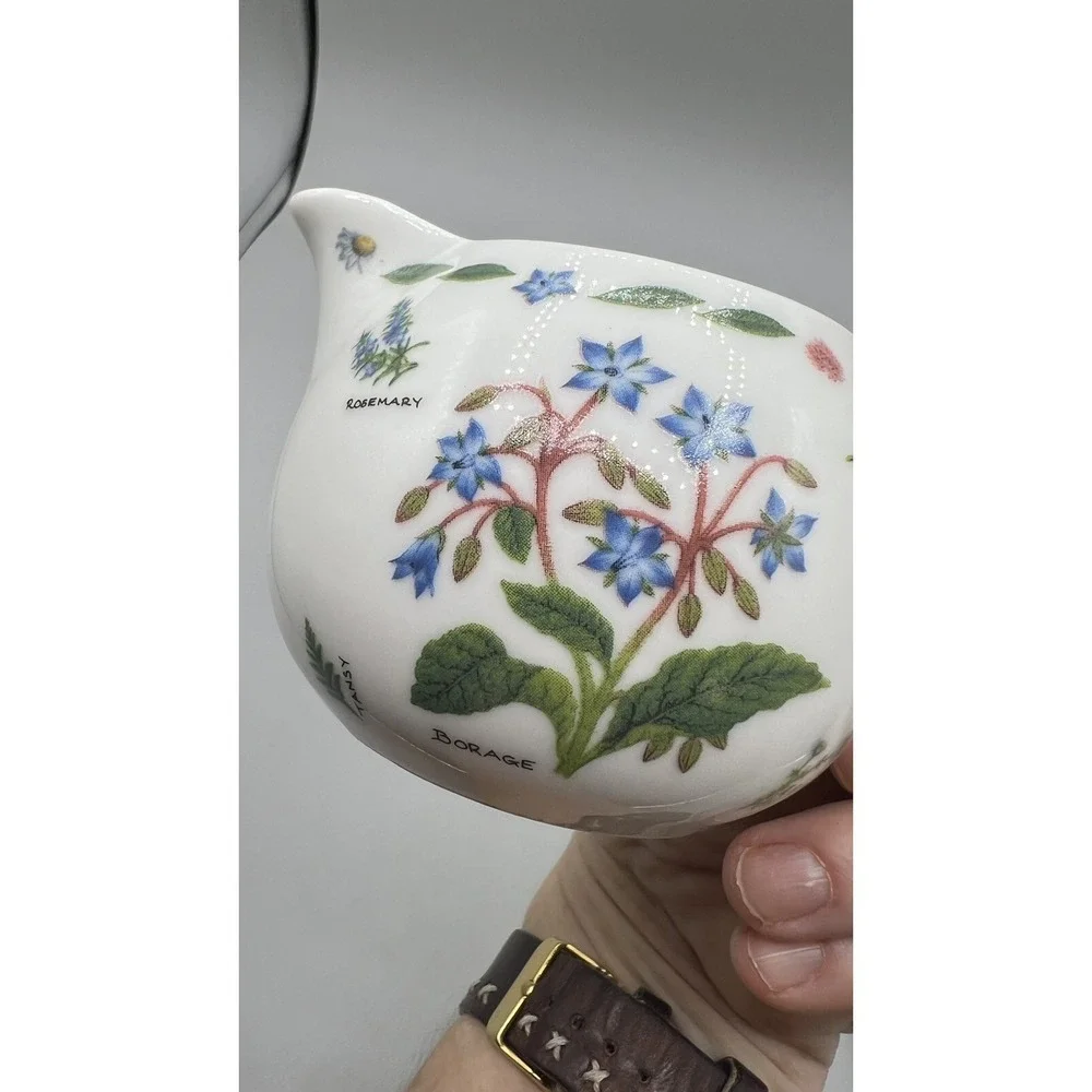 Vintage‎ Kent Pottery 1887 Herb Garden Botanical Floral Cottage Creamer 3
